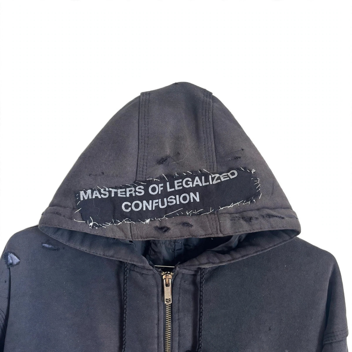 2010s EYEHATEGOD CUSTOM PATCH ZIP UP HOODIE (LARGE)