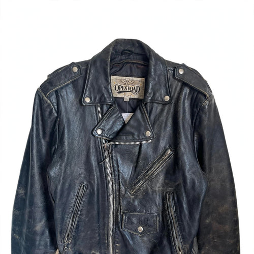 1980s OPEN ROAD LEATHER MOTOR JACKET (LARGE)