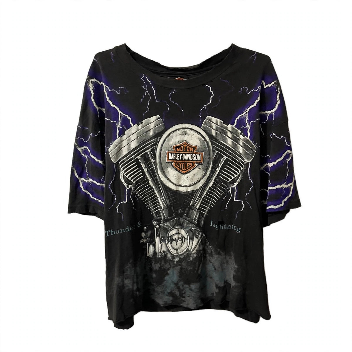 1990s HARLEY DAVIDSON “THUNDER & LIGHTNING” TEE (XL)